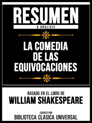 cover image of Resumen & Analisis--La Comedia De Las Equivocaciones--Basado En El Libro De William Shakespeare